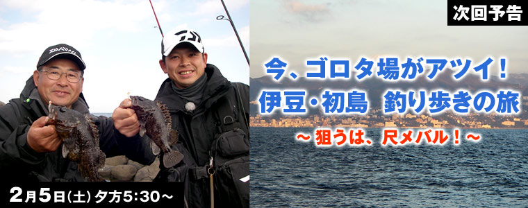 今、ゴロタ場がアツイ！伊豆・初島 釣り歩きの旅 狙うは、尺メバル！