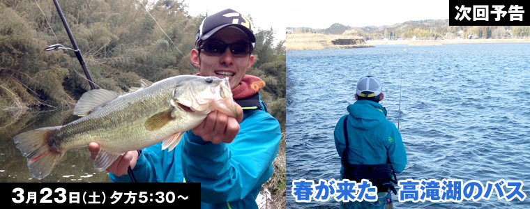 春が来た 高滝湖のバス